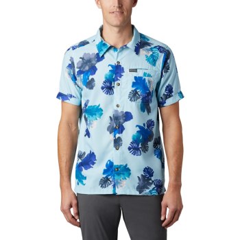 Columbia Muške Košulje - Outdoor Elements Short Sleeve Print Plave | WXKH-73952